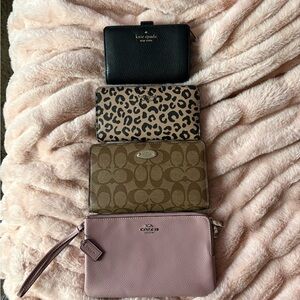 Bundle 2 Coach Leather Wristlet and Wallet 2 Kate Spade wallets